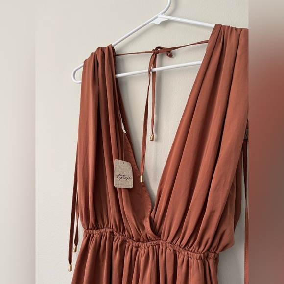 Bea Sleeveless Romper in Brown Free People Size XS - Picture 6 of 11